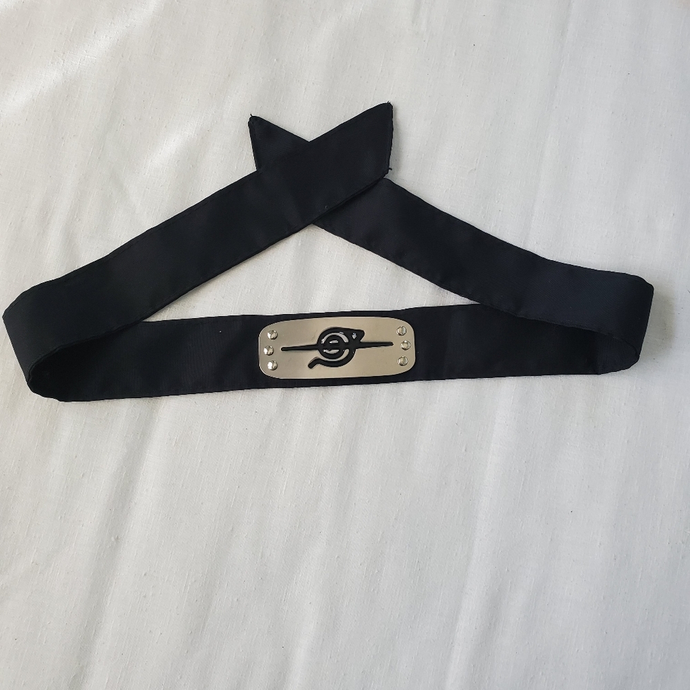 Naruto Black w/Metal Plate Headband Forehead Protector Anime Manga Series